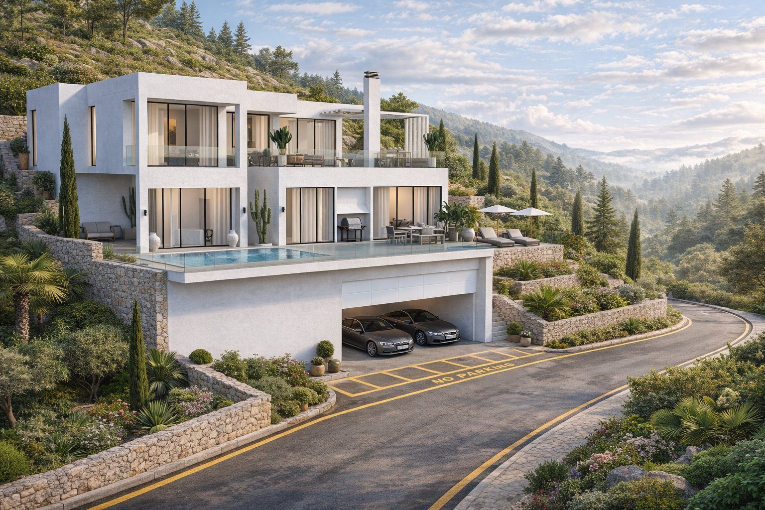 Hillside villa Calpe render