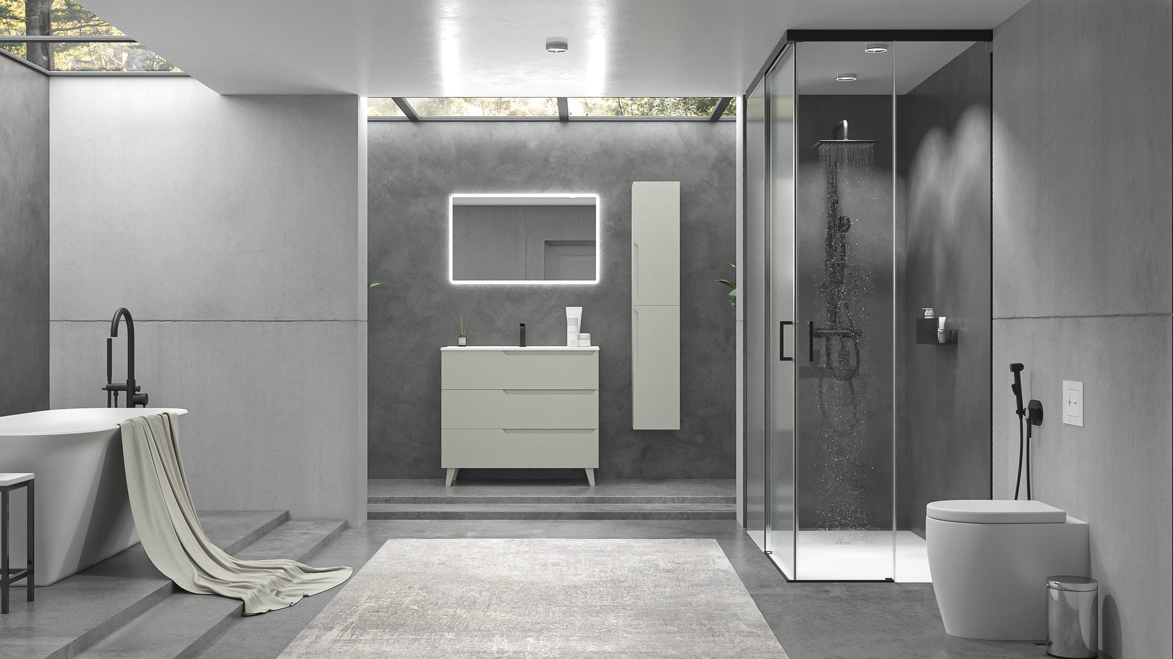 Bathroom furniture 3D render