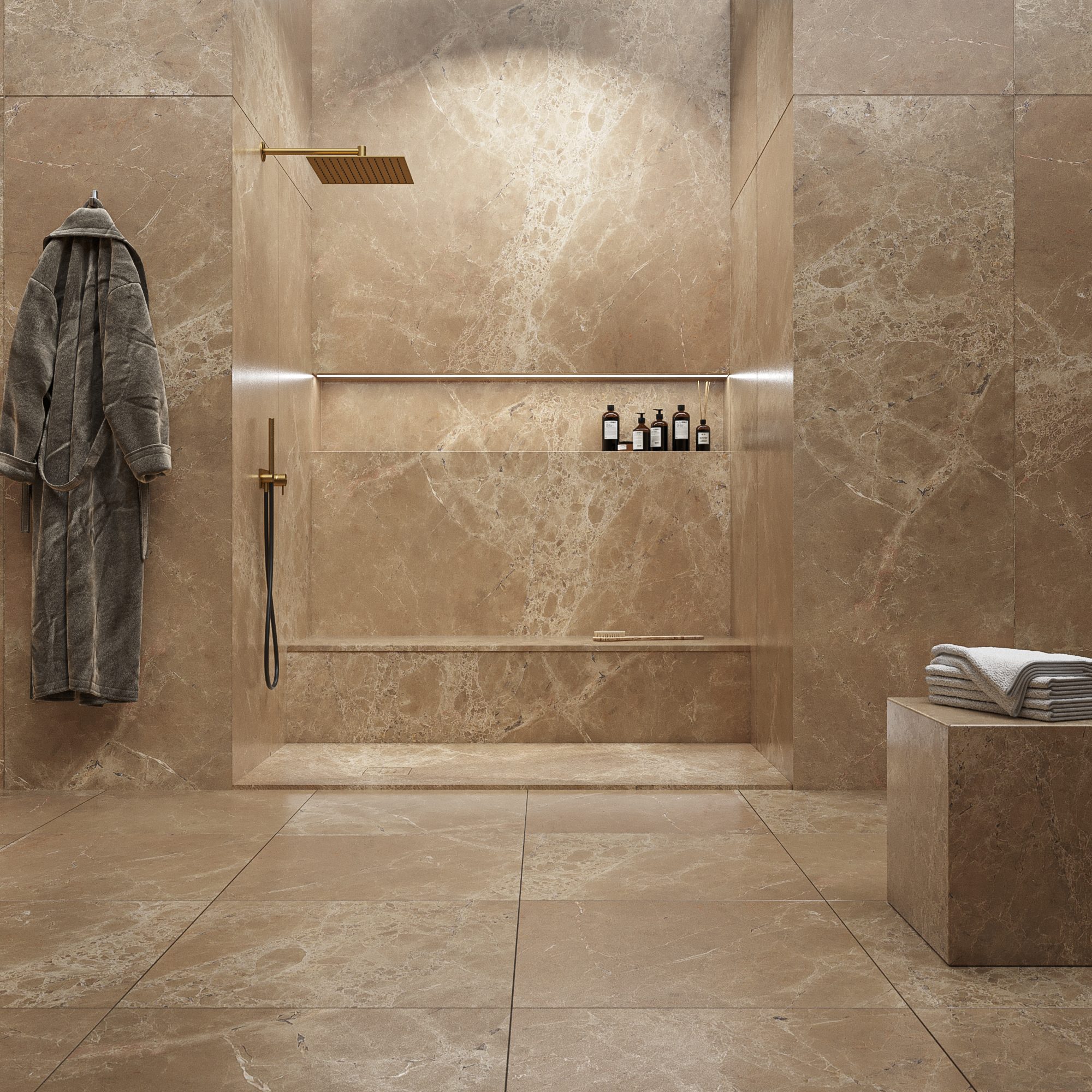Emperador marble shower tray