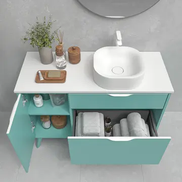 Open drawer view