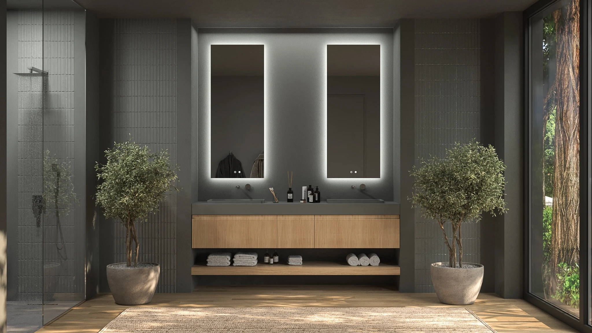 Varobath complete bathroom furniture and mirror visualization
