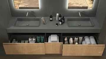 Open vanity and storage